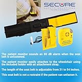 Secure Wheelchair Seat Belt Chair Alarm - Patient Alarm Monitor and Non-Restraint Seat Belt Sensor - Chair Alarms and Fall Prevention for Elderly Dementia Patients