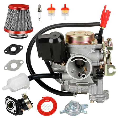EOPOAYI GY6 50cc Carburetor for Tao tao 50cc 49cc ATM50 Pony VIP Scooter Chinese 4-Stroke Engine Moped, PD18J 139QMB Carb for CY50 Thunder Roketa Jonway Lance Parts with Intake Manifold