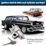 Ignition Switch with Lock Cylinder and Keys Compatible with 1955-1956 Chevrolet 150 210 Bel Air Nomad, for 1955-1956 GMC Trucks, for 1955-1957 Corvettes and for 1955-1959 Chevy Trucks