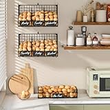 X-cosrack Egg Holder Countertop, 3 Tier Egg Rack with Labels Dividers to Separate Eggs, Stackable Wire Baskets for Fresh Egg, XXL Egg Dispenser for Countertop/Wall-Mounted (Patent Pending)