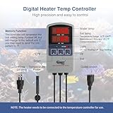 hygger Marine 500W Titanium Aquarium Heater for Salt Water and Fresh Water,Digital Submersible Heater with External IC Thermostat Controller and Thermometer,Fish Tank Heater for Fish Tank 60-120Gallon