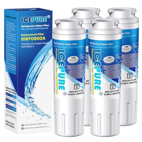 ICEPURE UKF8001 Refrigerator Water Filter Replacement for EveryDrop EDR4RXD1, Whirlpool Filter 4, Maytag UKF8001AXX-200, UKF8001P, 4396395, 469006, Puriclean II, FMM-2, RWF0900A 4PACK