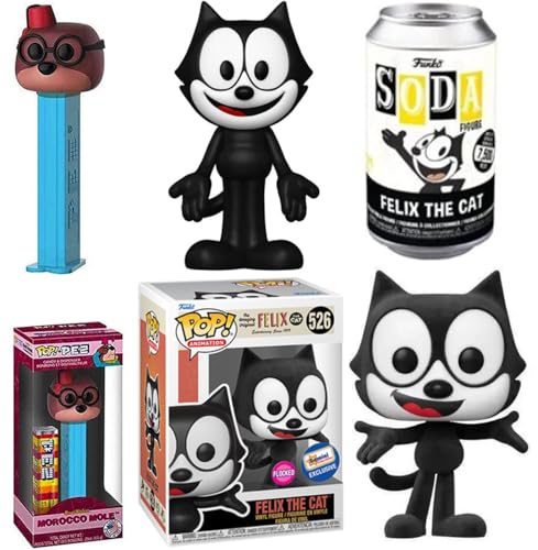 Felix Benny Chase Top Cat Ball Pop Figure Exclusive Character Bundled with Retro Cartoon Soda The Can + Morocco Mole Wacky Pack minis 3 Items
