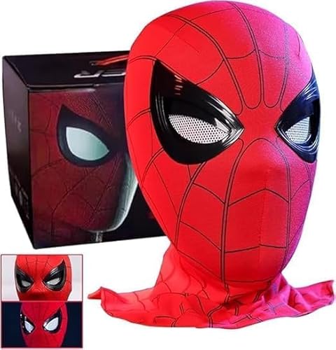 Spider Mask with Moving Eyes,Superhero mask Full Face Chin Control Eyes Size Hero Cosplay Mask for kids/Adult