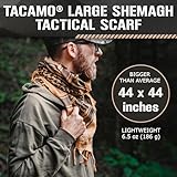 TACAMO Shemagh Tactical Scarf 44”x44” - All-Weather Military Scarf Shemagh - Breathable Desert Shemagh Scarf Men & Women - Durable Rave Scarf - Keffiyeh Scarf for Tactical, Hiking & Outdoors, Black