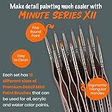 Fine Miniature Paint Brushes Set. Thin Detail Paint Brushes for Acrylic Painting, Watercolor. Oil. Tiny Model Paint Brushes for Plastic Models, Warhammer, Craft Paint By Numbers, Small Micro Detailing