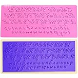 1Pcs Russian Handwriting Capital Lower Case Alphabets Script Letters Fondant Chocolate Mould 24.6 * 10.3 * 0.6Cm