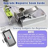 Upgraded Magnetic Seam Guide for Sewing Machine, Magnetic Sewing Guide with Clip, Hemmer Guide, Multifunctional Hem Guide, Universal Sewing Machine Attachments, Sewing Supplies Accessories