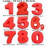 10 Inch 9 pieces Large Size Number Moulds Baking Forms Silicone Number Mold Cake Pan (10 inch)