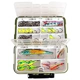 KEESHINE Fishing Tackle Box, Floating Storage Box, Double-Sided Fishing Lure Box with Adjustable Dividers Jewelry Organizer Making Kit Storage Container for Lure Hook Beads Earring Tool(Green)