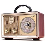 PRUNUS J-110 Retro Portable Radio AM FM Shortwave Radios Transistor Battery Operated Vintage Radio with Bluetooth Speaker,3-Way/AC Power Sources,AUX TF Card USB Playing for Home/Outdoor/Gift