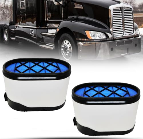Engine Air Filter Compatible with Select Kenworth T440 T660 T800 T800B T800HS T800W W900 Semi Trucks Trailer Parts Replaces LAF6116 49456 83456 CA5500 2 PCS