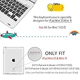 ONHI Ultra-Slim Wireless Keyboard Case for iPad Mini 4 / Mini 5, Durable Plastic Alloy Shell, Smart Folio Case with Auto Sleep/Wake Function, Silent Typing Experience (iPad Mini 4/5 Rose Gold)