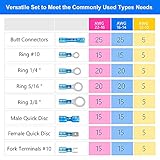 Kuject 320PCS Heat Shrink Wire Connectors Kit, Electrical Waterproof Crimp Butt Terminals, Insulated Spade Connectors for Automotive Marine Boat Truck, Include Rings Forks Spade Butt Splices