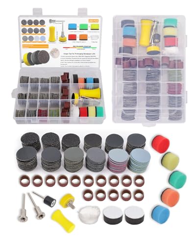 268 PCS 1 Inch Wet Dry Sanding Discs and Drums for Dremel Sanding Bits, Hook and Loop Sandpaper 60-10000 Grit for Dremel Rotary Tool Accessories, Micromesh Pads Polishing Kit for Resin Wood Jewelry