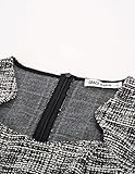 Womens Vintage Cap Sleeve Tweed Fishtail Pencil Dress Formal Casual Dresses Black