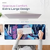 Large Gaming Mouse Pad 31.5 x 11.8 Inches XXL Extended for Mouse and Keyboard Non-Slip and Water Resistant Surface with Anime Cute Girl Design Jinx Ideal for Competitive Gaming League