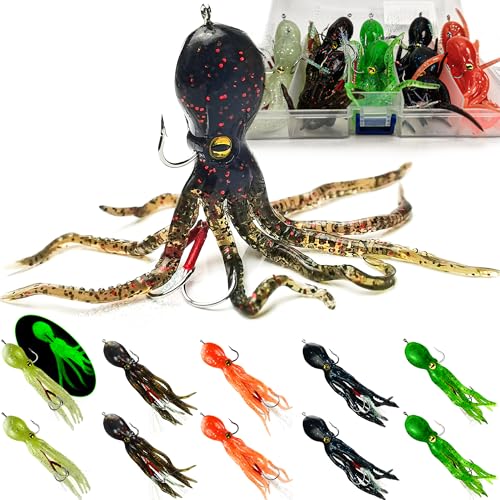 Fishing Lures for Bass, VMSIXVM Fishing Jig Head Swim Shad Lure, Soft Plastic Swimbaits with Paddle Tail, Trout Bass Sinking Baits Kit for Saltwater/Freshwater, Fishing Gear and Fishing Gifts