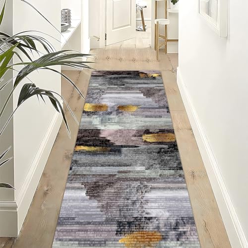 Hallway Carpet Runner Rug, Nordic Very Long Narrow Carpets Washable Carpet Floor Mat Area Rug for Entryway Kitchen Laundry Room with Non Slip Backing - Grey (Size : 3.3 ft × 6.6 ft)