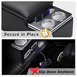 Automiim Upgraded Bench Seat Center Console with Extra Large Cup Holder & Phone Holder, Universal Center Console with USB Charging, Central Console for Bench Seat of Truck & Van & Car