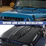 CALLIERT The Avenger Style Steel Replacement Hood with Functional Air Vents fits for 2007-2018 Jeep Wrangler JK Under-hood