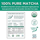 Jade Leaf Matcha Organic Ceremonial Grade Green Tea Powder - Bulk Matcha Single Serve Stick Packs - Authentic Japanese Origin (100 Count Single Serve Stick Pack Box)