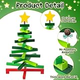 B1ykin Christmas Tree Cake Pop Stand - Xmas Tree Wooden Lollipop Holder for Dessert Table, 34 Holes Candy Display Cotton Candy Stand Suit 0.16''/4mm Lollipop Sticks for Christmas Birthday Parties