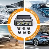 GEARGO RV Tire Pressure Monitoring System, Tire Pressure Monitor with Solar Charge, TPMS with 6 Sensors & 6 Alarm Modes, M12-3 TPMS 2024 Updated Color LCD Display, 0-144PSI for RV/Trailer/Truck/Sedan