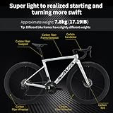 SAVADECK Carbon Road Bike Lightweight 24-Speed Shifting Road Bicycle with Shimano 105 Di2 7170 Groupset, T1000 Carbon Frame with 700C Carbon Wheelset Disc Brake Race Bikes（Black White, 56cm）