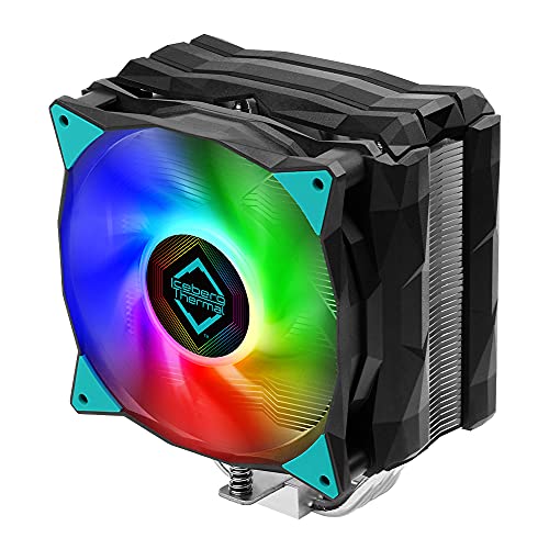 Iceberg Thermal IceSLEET G4 OC Black CPU Air Cooler 4 Nickel-Plated Heatpipes with ARGB 120mm PWM Fan for Intel and AMD AM5 and LGA1700 Compatible