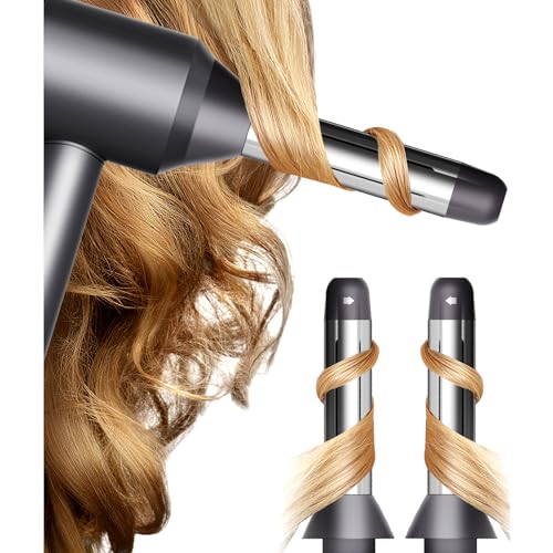 Automatic Curling Wands Attachments with 2 Curlers for Dyson Supersonic Hair Dryer Airwrap, Long Hair Waver Styling Iron Tool Blow Dryer Accessories for Women