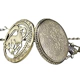 MORFONG Pocket Watch Fullmetal Alchemist Edward Elric Anime with Fob Chain Necklace Box, Bronze