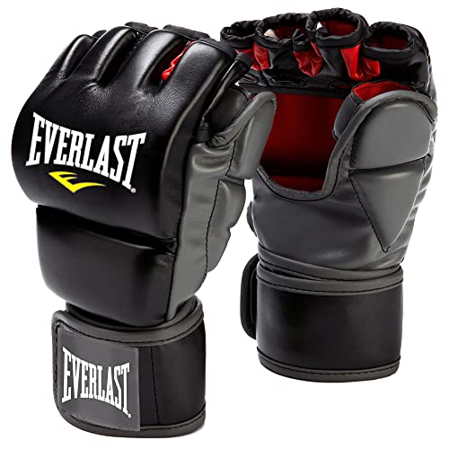 Everlast Train Advanced MMA 7-Ounce Grappling/Training Gloves (Black, Small/Medium)