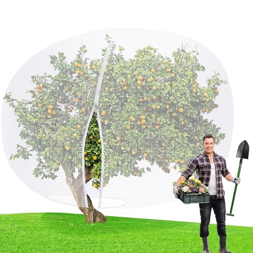 Vincreem 10 x 14 FT Large Fruit Tree Netting Bags Garden Plant Protector with Zipper and Drawstring Blueberry Bushes Netting Covers Plant Protection Mesh Net Bags from Insect Bug Cicada