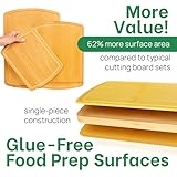 Greener Chef Organic Bamboo Cutting Board Set of 3 – No Glue Design, 62% More Cutting Area, Lifetime Replacements, Family-Friendly Wooden Boards for Kitchen, Meat, Vegetables, and Cheese