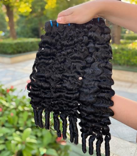 Lemoda Burmese Curly Bundles Human Hair 30 30 30 Inch 100% Unprocessed Virgin Weave 3 Bundles Real Human Hair Extensions 14A Raw Burmese Curly Human Hair Bundles for Black Women Natural Black