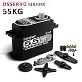 55KG Waterproof Brushless servo Full Metal Gears High Torque Fast Digital Servo for 1/8 1/10 1/12 RC Car/Shockproof Rc Car Servo (270 Degree)