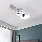 RUNNUP Modern LED Acrylic Flush Mount Lamp Guitar Ceiling Lighting White Light for Kids Bedroom Living Room Dining Room