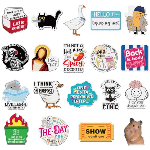 Ceenna 20 Pcs Funny Fridge Magnets Reusable Cute Animals and Words Fun Anime Refrigerator Magnets for Office Work Home Car Locker Cabinet Gifts Decorations(Classic Style)
