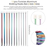 Tunisian Crochet Hooks Set with Case: 24pcs Tunisian Crochet Bamboo Hooks Set with Cable Afghan Crochet Aluminum Hooks Metal Crochet Yarn Extra Long Needles Knitting Tools Supplies with Markers