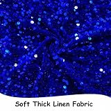 FUHSY 5 Yards Sequin Fabric by The Yard Royal Blue Velvet Fabric for Prom Dress Glitter Linen Fabric for Craft Cloths Sparkle Fabric for Christmas Decor Stretch Sequins Fabric for Pillow Cover Hat