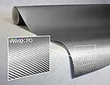 VViViD Dry Carbon Fibre Detailing Vinyl Wrap Tape 2 Inch x 20ft Roll DIY (Silver)