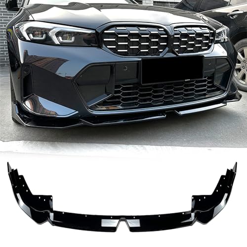 Front Bumper Lip Compatible with BMW G20 3-Series 330e 330i M340i 320i M-Sport Only 2023 2024 2025 Glossy Black Front Bumper ABS Front Lip Spoiler Splitter