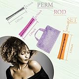 100PCS Perm Rods Set Perm Rod for Natural Hair Long Cold Wave Rods Small Hair Roller Kinky Curly Hairstyle (Purple40+Orange40+Grey20)