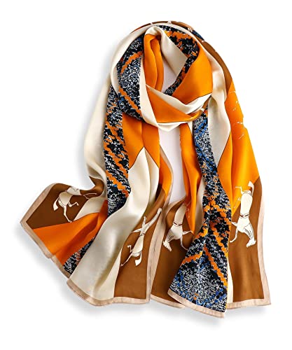 PoeticEHome 100% Mulberry Silk Long Scarf - Women's Large Oblong Shawl for Head, Neck, and Hair Wrap, with Gift Packaging