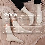 GoWith 4 Pairs Unisex Natural 97% Cotton Crew Socks, Comfy Cozy Breathable Seamless Casual Socks for Men & Women, Ecru, Large, Model 3013