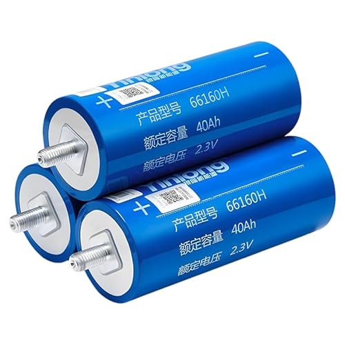 2.3V 40Ah 12PCS Lto Lithium Titanate Battery Cylindrical Cell Yinlong 66160 Quick-Charging Batteries Pack,10C Rate,30000 Deep Cycles,-50℃~60℃ Suitable for Extreme Temperatures
