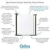 Qdos Safety Crystal Designer Baby Safety Gate - Meets Tougher European Standards - Modern Design and Unparalleled Safety - Beauty & Safety Together - Simple Installation | Pressure Mount