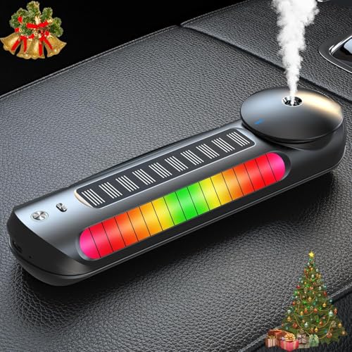 Treligate Solar Smart Car Air Freshener, Car Air Freshener Diffuser with Auto On/Off, Aluminum Alloy Body,3 Adjustable Concentration, No Oil Leakage, Built-in Battery, Ambient Light, Natural Fragrance