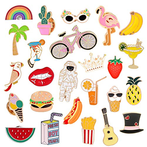 EuTengHao 25 Pieces Cute Enamel Lapel Pin Set Cartoon Brooch Pin Badges Brooch Pins for Clothing Bags Jackets Accessories Supplies DIY Crafts